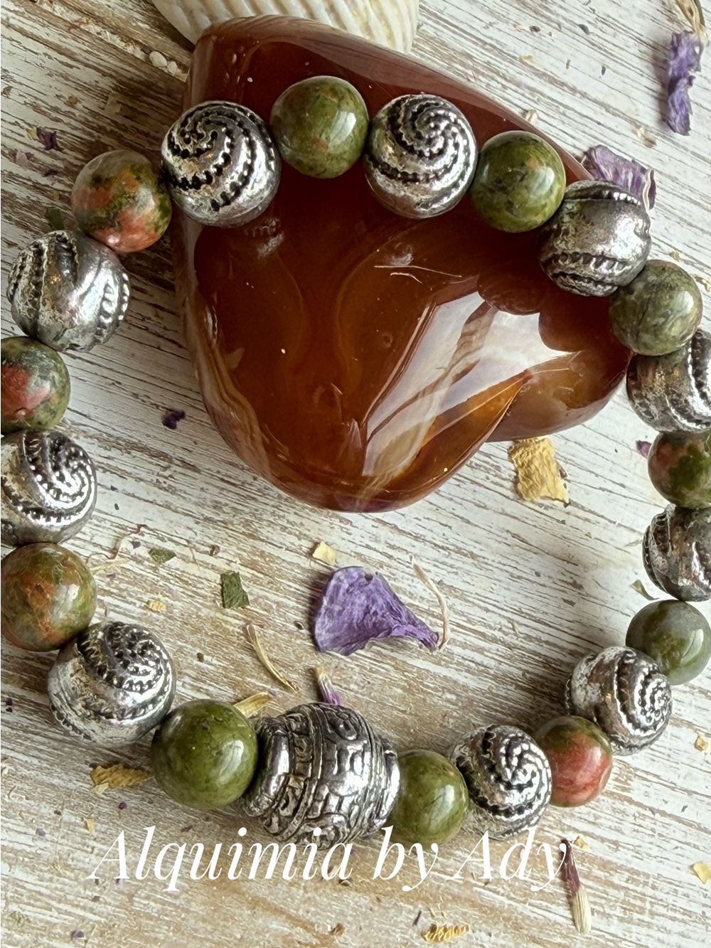 CHUNKY + Unakite beaded bracelet/Grounding stone for Scorpio